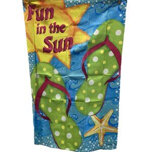 Summer Beach House Flag Spring Home Decor Ocean Tropical Seashell Pool Nautical